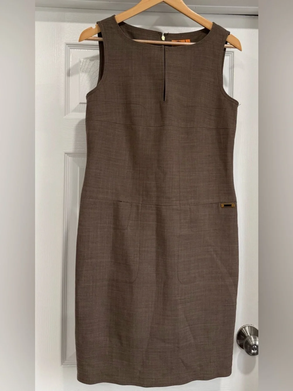 Tory Burch Brown Sleeveless Sheath Dress
